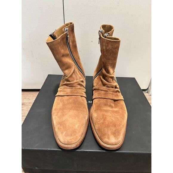 Amiri Skinny Stack Boots Brown Suede Side Zip size EU 42 / US 9 main image 8